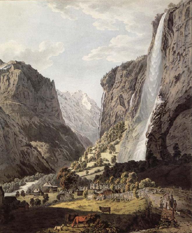 The Fall of the Staubbach,dans the Vallee of Lauterbrunnen, Franz Niklaus Konig